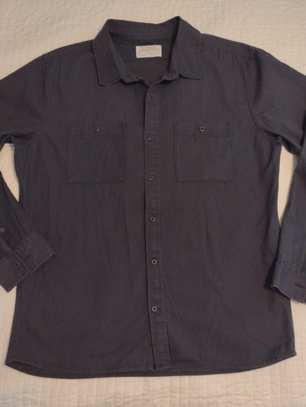 REI Men's Long Sleeve Button-Down Shirt Size XL Navy Blue Vintage Wash Outdoors
